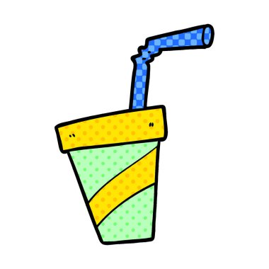 çizgi film soda içecek vektör çizim 