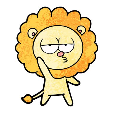 vektör çizim karikatür sıkılmış aslan