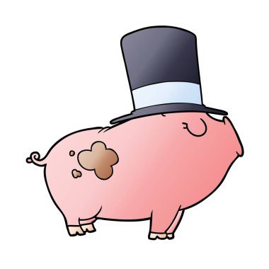 Çizgi film domuzunun vektör çizimi