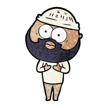 vektör çizim karikatür sakallı adam