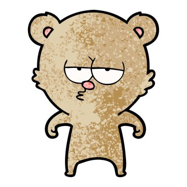 vektör çizim sıkılmış ayı çizgi film