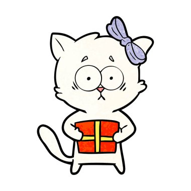 Çizgi film kedisinin vektör çizimi