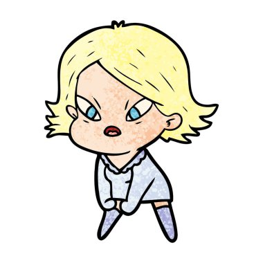 vektör çizim karikatür kadın vurguladı