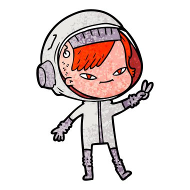 vektör çizim karikatür astronot kadın