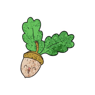vektör çizim karikatür meşe palamudu