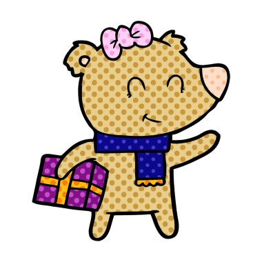 çizgi film chraracter hediye ile ayı