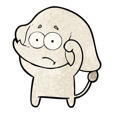 vektör çizim karikatür emin fil