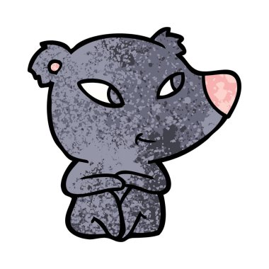 Tatlı çizgi film ayısının vektör çizimi