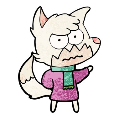 vektör çizim karikatür rahatsız fox