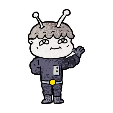 Dostu karikatür spaceman vektör çizim