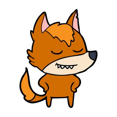 Tilki çizgi film karakteri vektör çizim