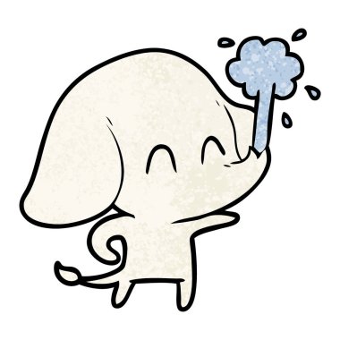 vektör çizim sevimli çizgi fil