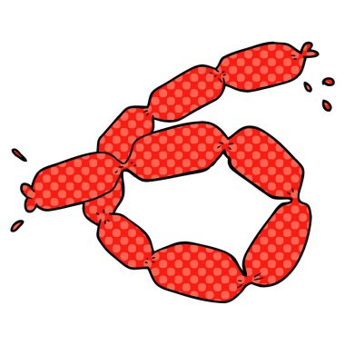 vektör çizim karikatür sosis