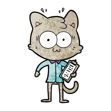 çizgi film sürpriz office çalışan kedi