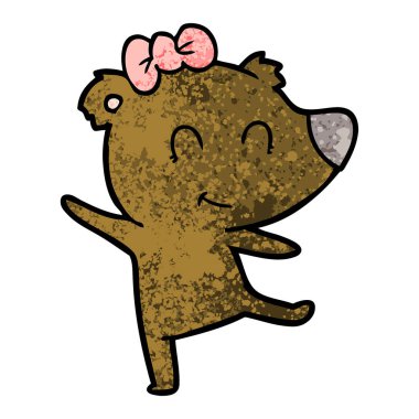 vektör çizim kadın ayı çizgi film