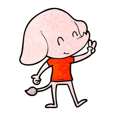 vektör çizim sevimli çizgi fil