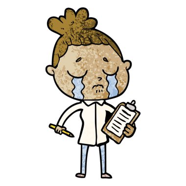 Çizgi filmdeki kadının vektör çizimi