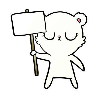 Kutup ayısı protesto işareti karikatür ile