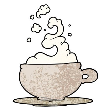fincan sıcak çay karikatür