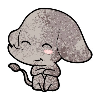 vektör çizim sevimli çizgi fil