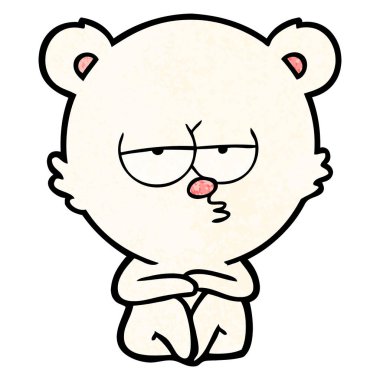 çizgi film oturan sıkılmış kutup ayısı