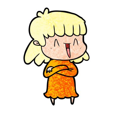 Çizgi filmdeki kadının vektör çizimi