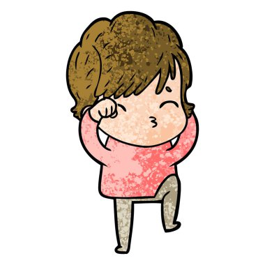 vektör çizim karikatür kadın düşünme