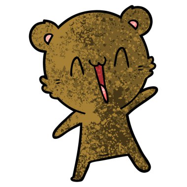 vektör çizim mutlu ayı çizgi film