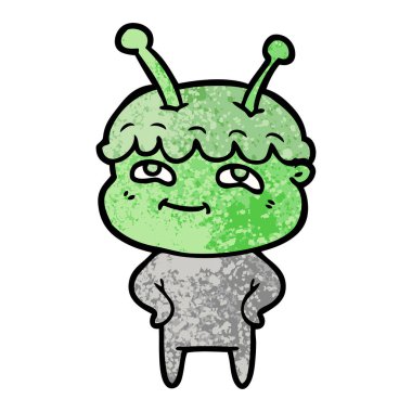 Dostu karikatür spaceman vektör çizim