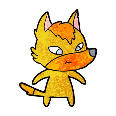 Tilki çizgi film karakteri vektör çizim