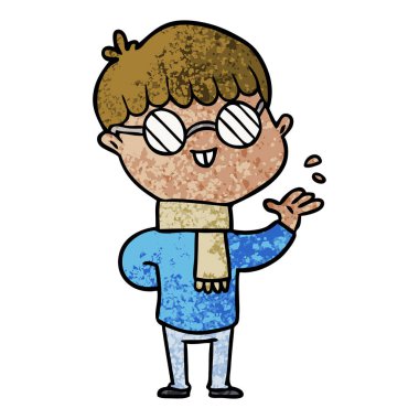 çizgi film çocuk gözlük takıyor