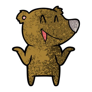  ayı karikatür gülen vektör çizim