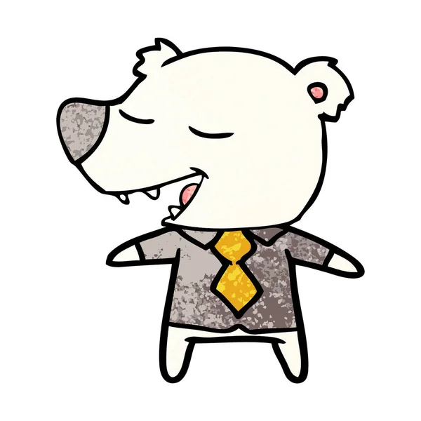 Lední Medvěd Košili Kravatu Kreslený — Stockový vektor