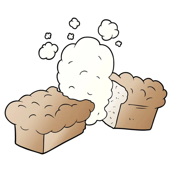 Vers Gebakken Brood Cartoon — Stockvector