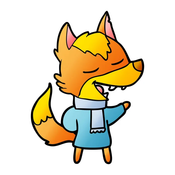 Vektor Illustration Der Fuchs Cartoon Figur — Stockvektor