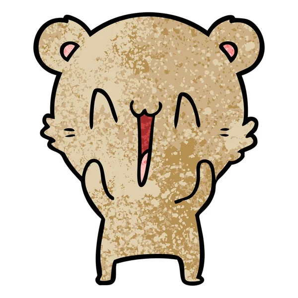 Vector Illustration Happy Bear Cartoon — Stock Vector