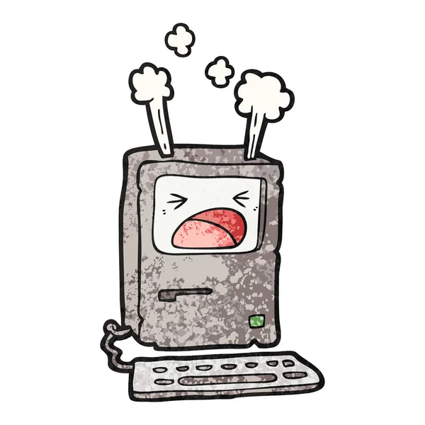 Vektor Illustration Von Cartoon Überhitzung Computer — Stockvektor