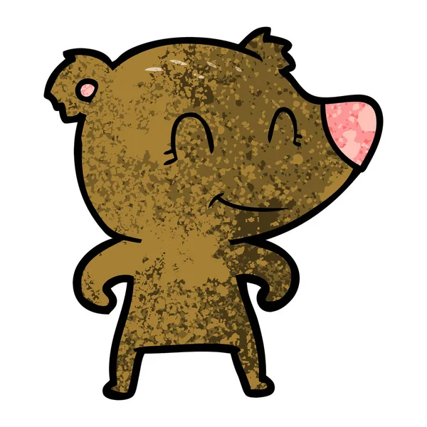 Vector Illustration Smiling Bear Cartoon — Stock Vector
