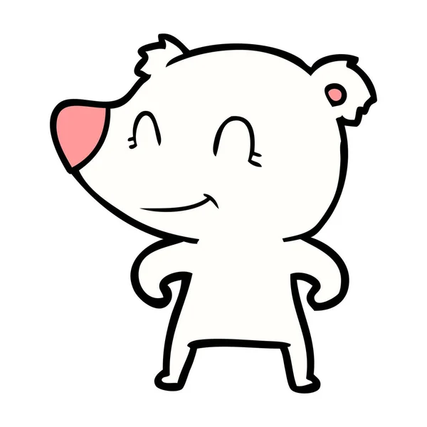 Vector Illustration Polar Bear Cartoon — 스톡 벡터