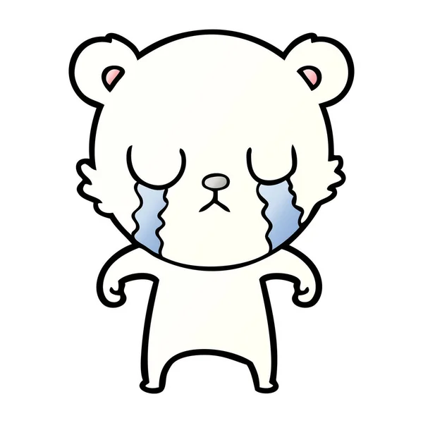 Triste Petit Ours Polaire Dessin Animé — Image vectorielle