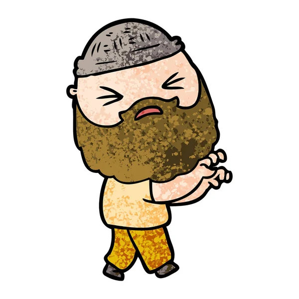 Homme Dessin Animé Avec Barbe — Image vectorielle