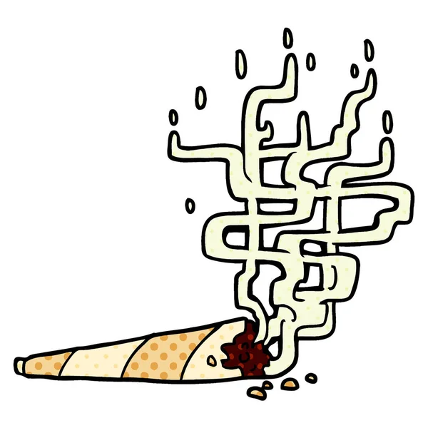 Dessin Animé Marijuana Joint Vecteur Illustration — Image vectorielle