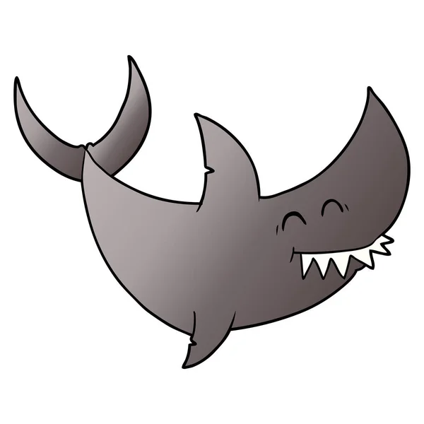 Ilustración Vectorial Tiburón Dibujos Animados — Vector de stock