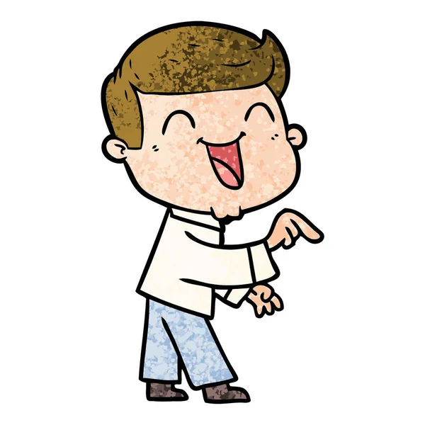 Vector Ilustración Dibujos Animados Hombre Riendo — Vector de stock