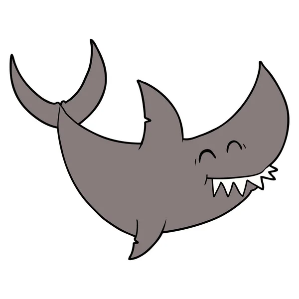 Illustrazione Vettoriale Cartoon Shark — Vettoriale Stock