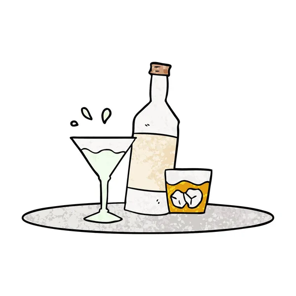 Bebidas Dibujos Animados Bandeja — Vector de stock