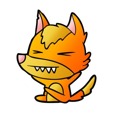 Tilki çizgi film karakteri vektör çizim