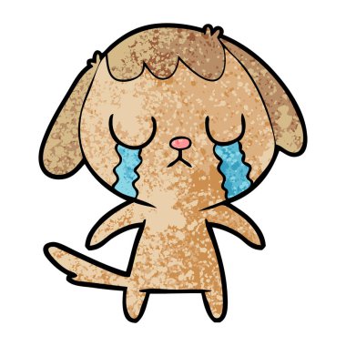 sevimli çizgi köpek ağlıyor