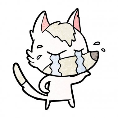 vektör çizim karikatür ağlayan kurt