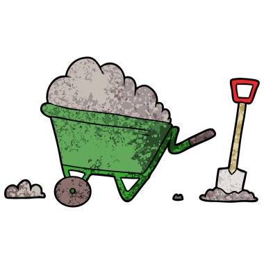 vektör çizim karikatür el arabası